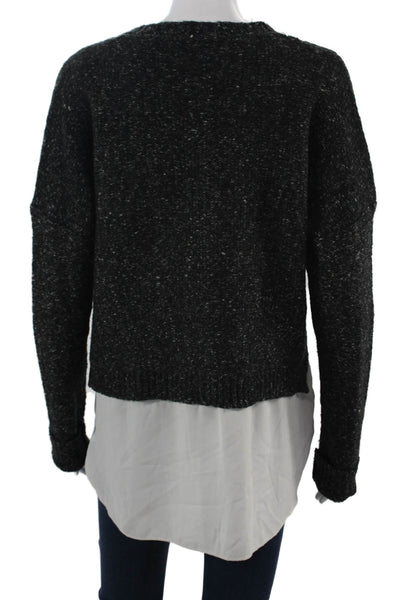 RD Unisex Pullover Sweater Black Crew Neck Long Sleeve Acrylic Size L