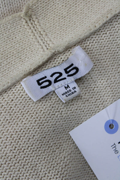 525 Unisex Cardigan V-Neck Button 100% Cotton Beige Long Sleeve Size M