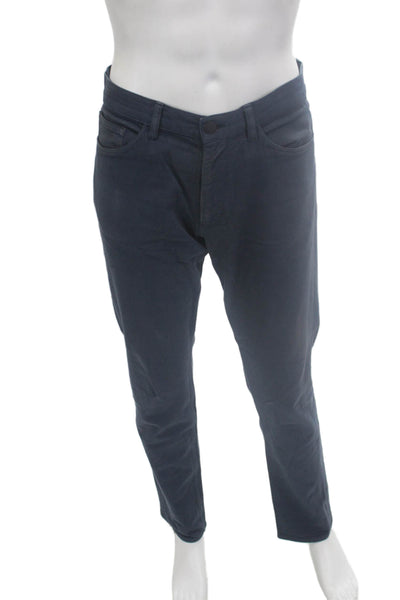 Theory Mens Chino Dark Blue Cotton Button Inseam 32 Size 34
