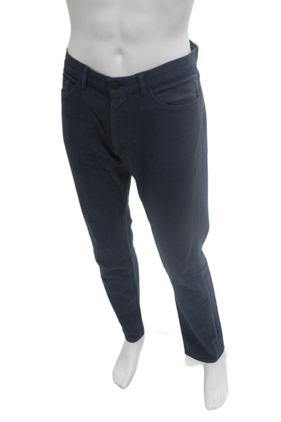 Theory Mens Chino Dark Blue Cotton Button Inseam 32 Size 34