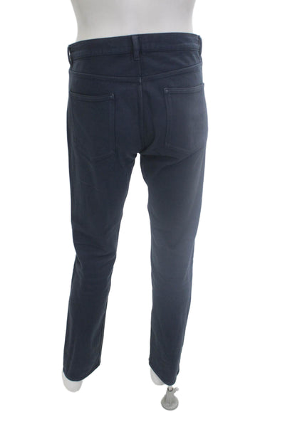 Theory Mens Chino Dark Blue Cotton Button Inseam 32 Size 34