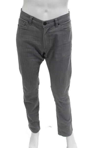 Theory Mens Gray Straight Jeans Button Fly Designer Size 33