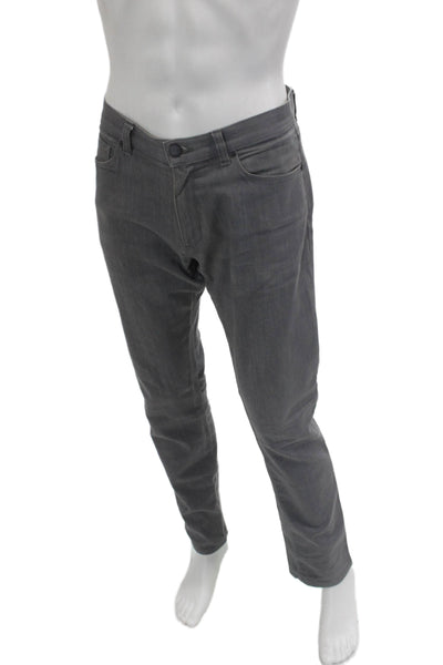 Theory Mens Gray Straight Jeans Button Fly Designer Size 33