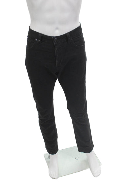 Neuw Mens Black Button Fly Cotton Stretch Jeans Size 34