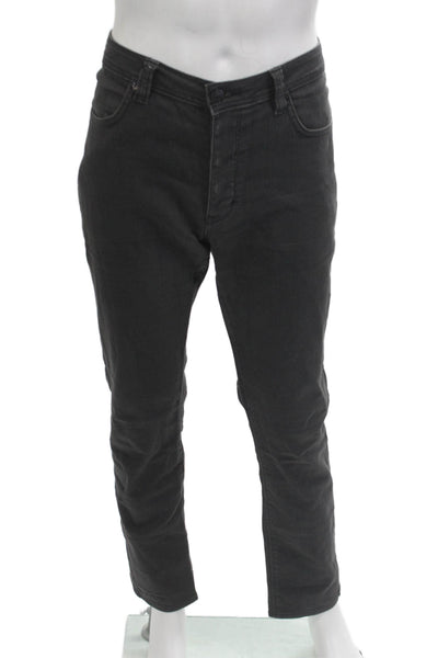 Neuw Mens Cropped Ankle Black Jeans Size 34