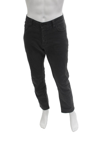 Neuw Mens Cropped Ankle Black Jeans Size 34