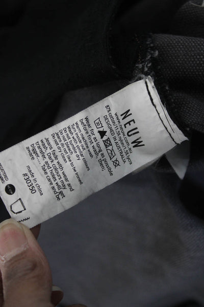 Neuw Mens Cropped Ankle Black Jeans Size 34