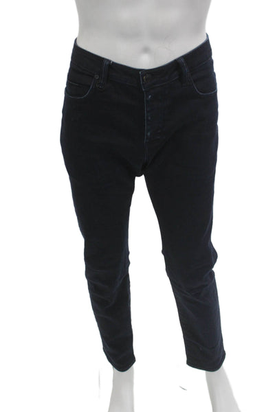 Neuw Mens Skinny Tapered Jeans Dark Blue Button Fly Size 34
