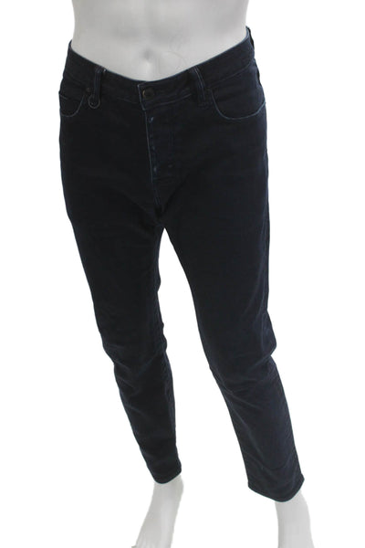 Neuw Mens Skinny Tapered Jeans Dark Blue Button Fly Size 34