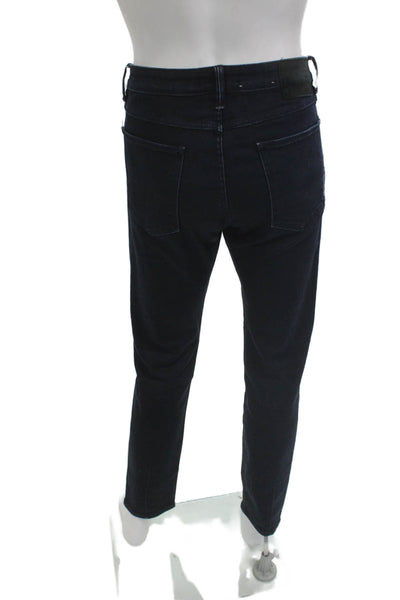 Neuw Mens Skinny Tapered Jeans Dark Blue Button Fly Size 34