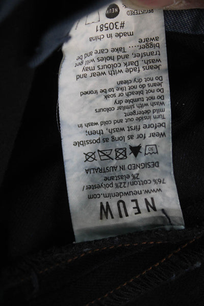 Neuw Mens Skinny Tapered Jeans Dark Blue Button Fly Size 34