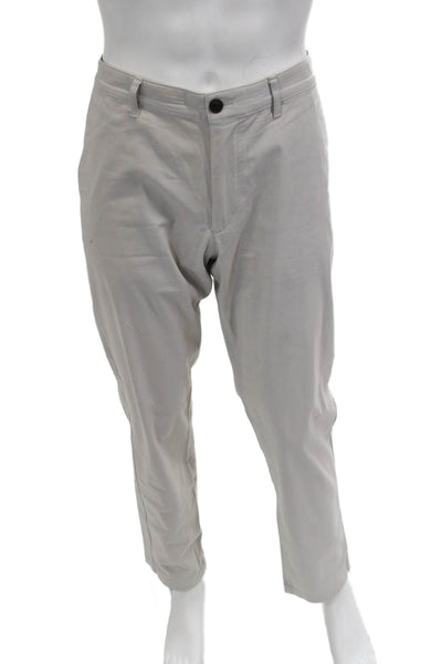 Theory Mens Chino Dress Pants Gray 98% Cotton Button Closure Size 34