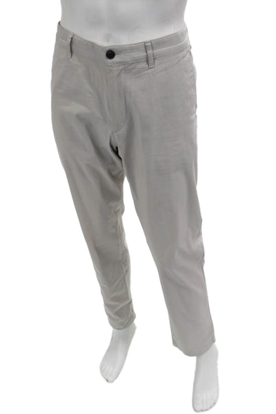 Theory Mens Chino Dress Pants Gray 98% Cotton Button Closure Size 34