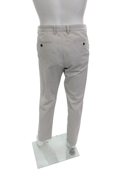 Theory Mens Chino Dress Pants Gray 98% Cotton Button Closure Size 34