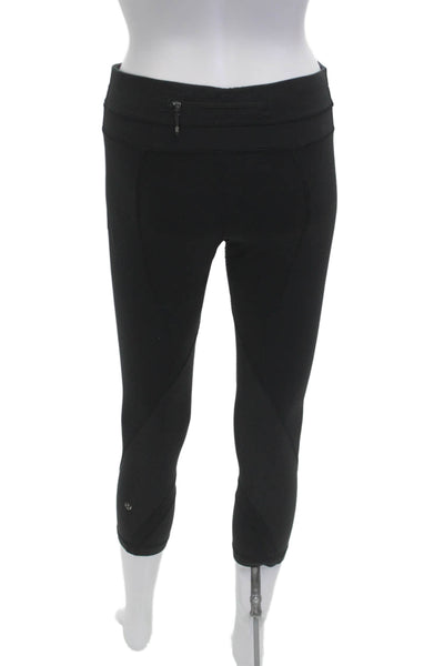 Lululemon Womens Black Capri Cropped Skull Graphic Leggings Size 6