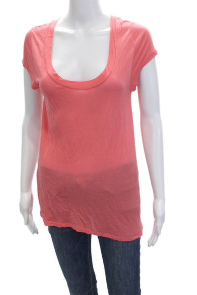 Calypso Saint Barth Women Basic Pink Cashmere Silk T-Shirt Short Sleeve Size M