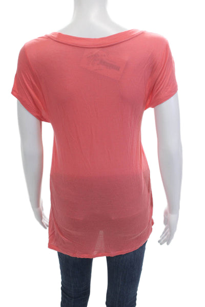 Calypso Saint Barth Women Basic Pink Cashmere Silk T-Shirt Short Sleeve Size M