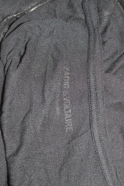 Zadig & Voltaire Womens Black V-Neck Short Sleeve Basic T-Shirt Size S
