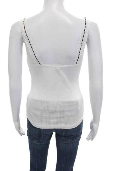Intimately Free People Womens Camisole White Square Neck Bohemian Size S