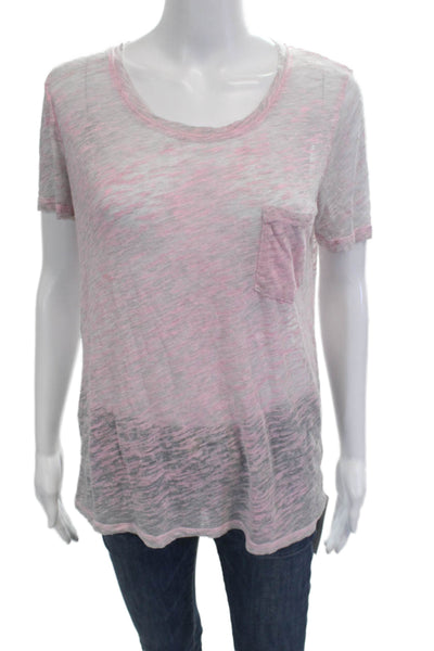 Monrow Womens Basic Short Sleeve Round Neck Gray T-Shirt Size S