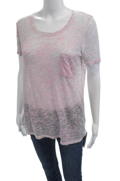 Monrow Womens Basic Short Sleeve Round Neck Gray T-Shirt Size S