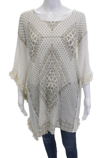 Mes DeMoiselles Paris Womens Beige Geometric Tunic Top Size One Size