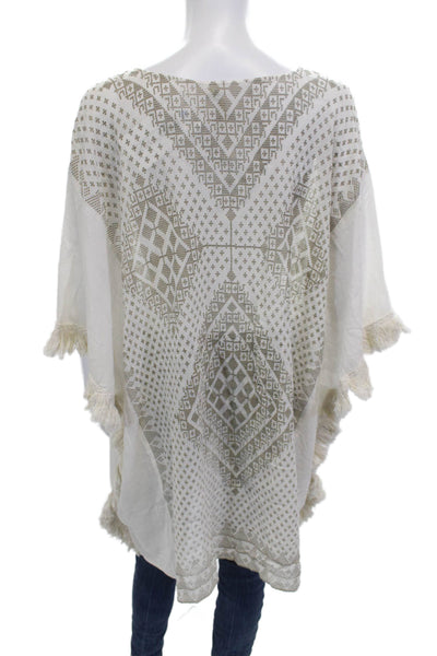 Mes DeMoiselles Paris Womens Beige Geometric Tunic Top Size One Size