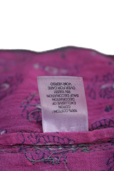 Calypso Saint Barth Women Kaftan Pink Paisley V-Neck Long Sleeve Cotton Size S