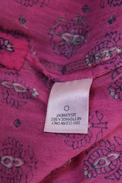 Calypso Saint Barth Women Kaftan Pink Paisley V-Neck Long Sleeve Cotton Size S