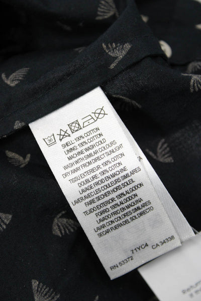French Connection Womens Shift Dress Black Geometric Round Neck Zip Size 12