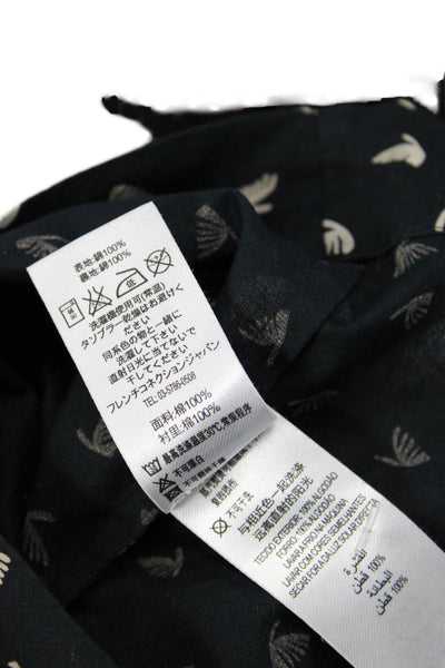 French Connection Womens Shift Dress Black Geometric Round Neck Zip Size 12