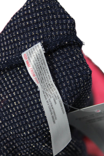 Intimately Free People Women V-Neck Long Sleeve Sweater Dark Blue Tie Size M