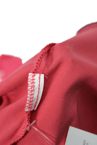Zara Basic Womens Satin Collared Button-Up Blouse Pink Long Sleeve Size L