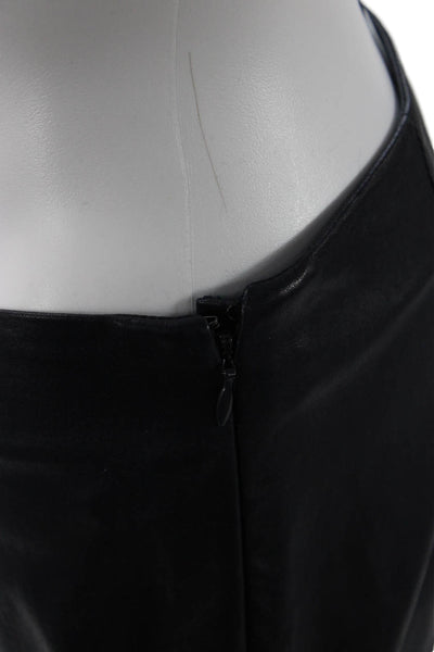 Christian Dior Women Cropped Ankle Pants Black Lamb Leather Cotton Size 6
