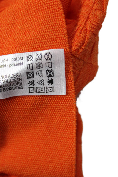 Zara Women Orange A-Line Mini Skirt Geometric 65% Viscose 35% Polyamide Size XS