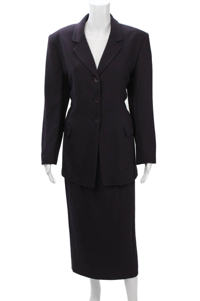 Jones New York Women Black Button 2 Piece Suit Long Sleeve 90s Size 12