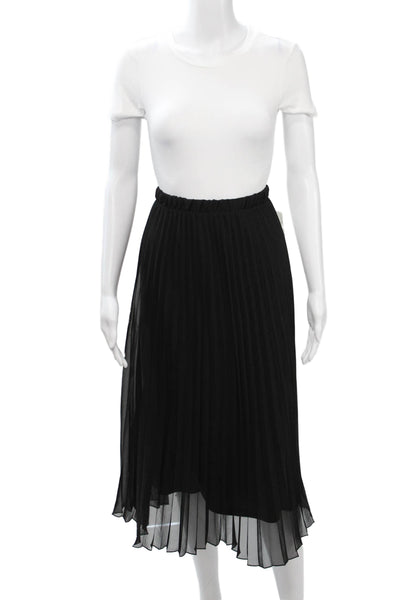 Vince Camuto Womens Pleated Midi Skirt Black 100% Polyester Size M