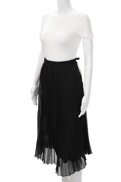 Vince Camuto Womens Pleated Midi Skirt Black 100% Polyester Size M