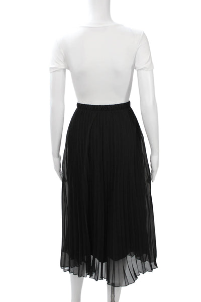 Vince Camuto Womens Pleated Midi Skirt Black 100% Polyester Size M
