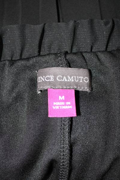 Vince Camuto Womens Pleated Midi Skirt Black 100% Polyester Size M