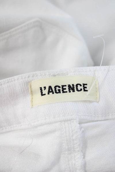 L'Agence Women Cropped Ankle White Pants Size 27