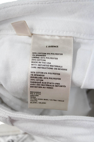 L'Agence Women Cropped Ankle White Pants Size 27