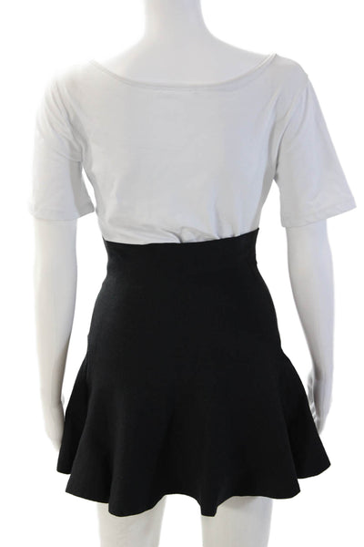 Olivaceous Womens Flare Skater Mini Skirt Black Size M
