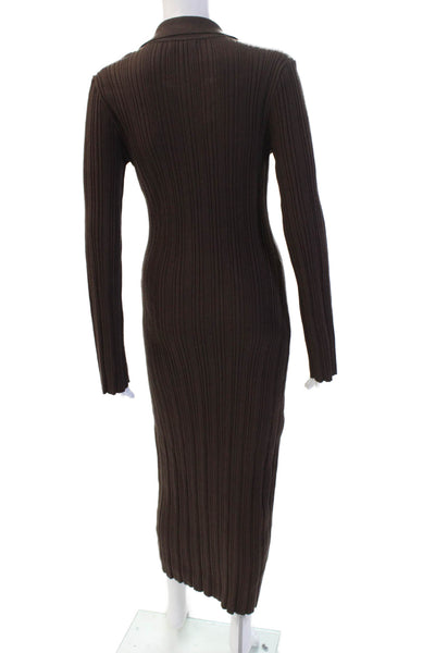 Z Supply Women Shirt Dress Brown Striped Long Sleeve Collared Size S