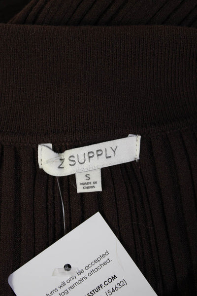 Z Supply Women Shirt Dress Brown Striped Long Sleeve Collared Size S
