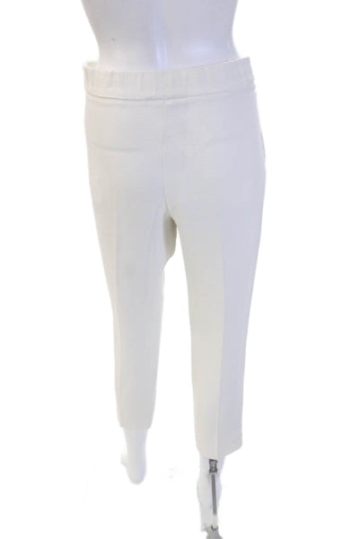 Babaton Women Cropped Dress Pants White Polyester Size 00