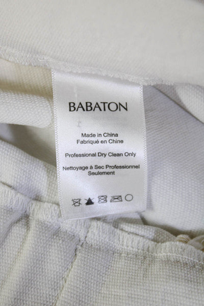 Babaton Women Cropped Dress Pants White Polyester Size 00