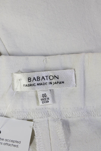 Babaton Women Cropped Dress Pants White Polyester Size 00