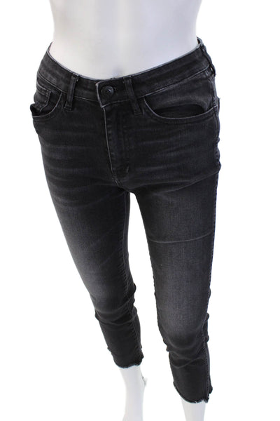3x1 NYC Women Skinny Ankle Jeans Dark Gray Cotton Blend Size 25