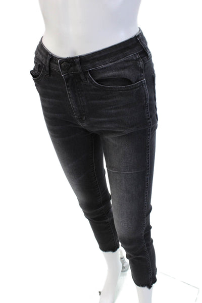 3x1 NYC Women Skinny Ankle Jeans Dark Gray Cotton Blend Size 25